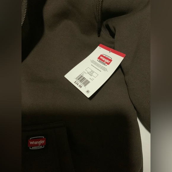 Men's Wrangler Dark Brown Fuzzy Hoodie - Picture 4 of 8